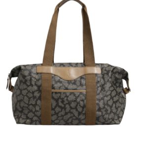 Green and Brown Pattern Canvas Duffel Bag