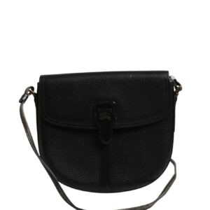 Black and Gold leather logo crossbody bag