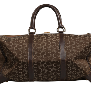 Dark brown and Gold logo duffel