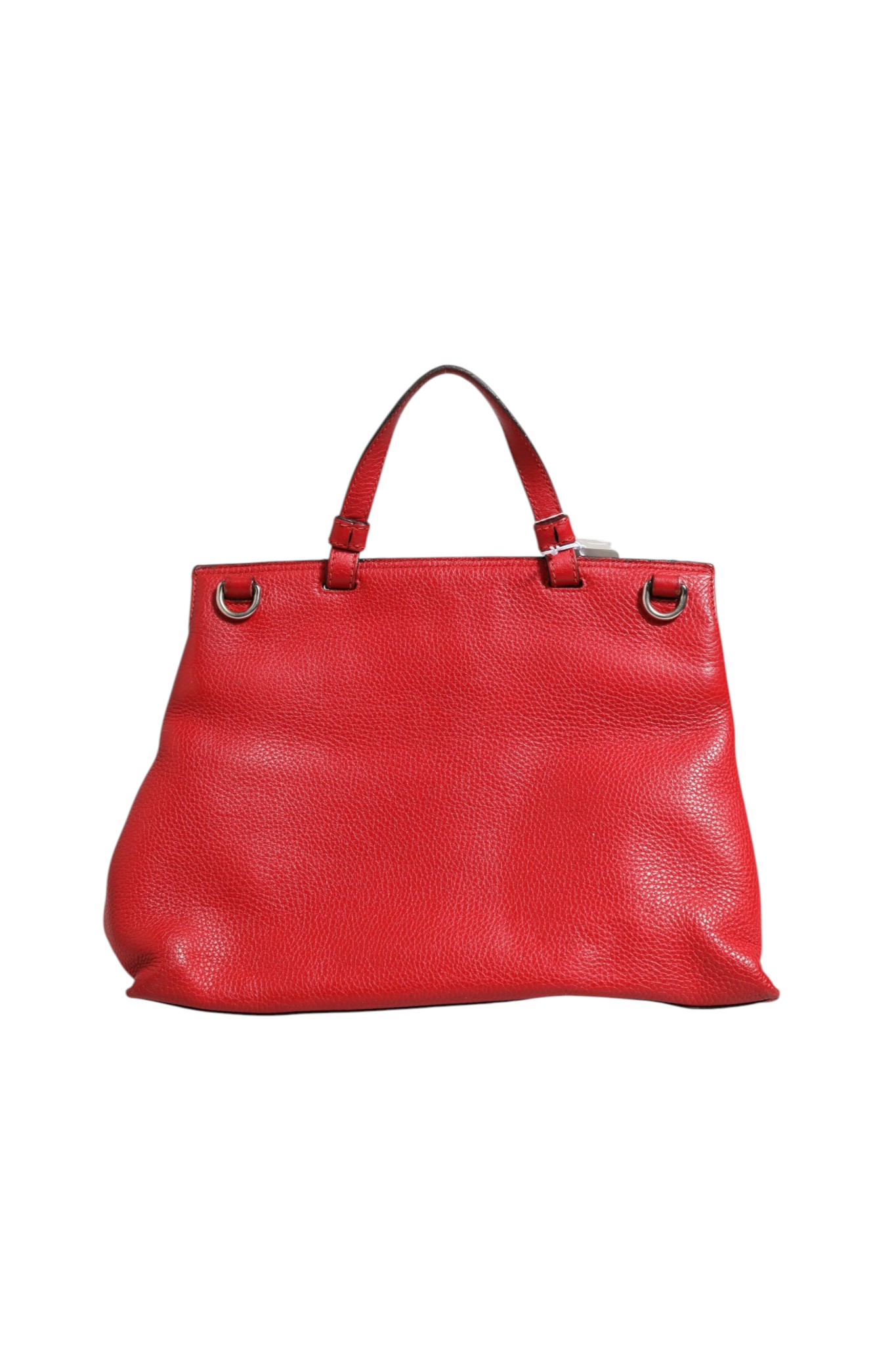 Red Leather Bamboo Daily Tote Crossbody Bag - Afbeelding 4
