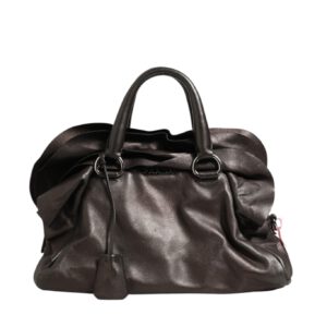 Metallic Nappa Leather Ruffle Shoulder Bag