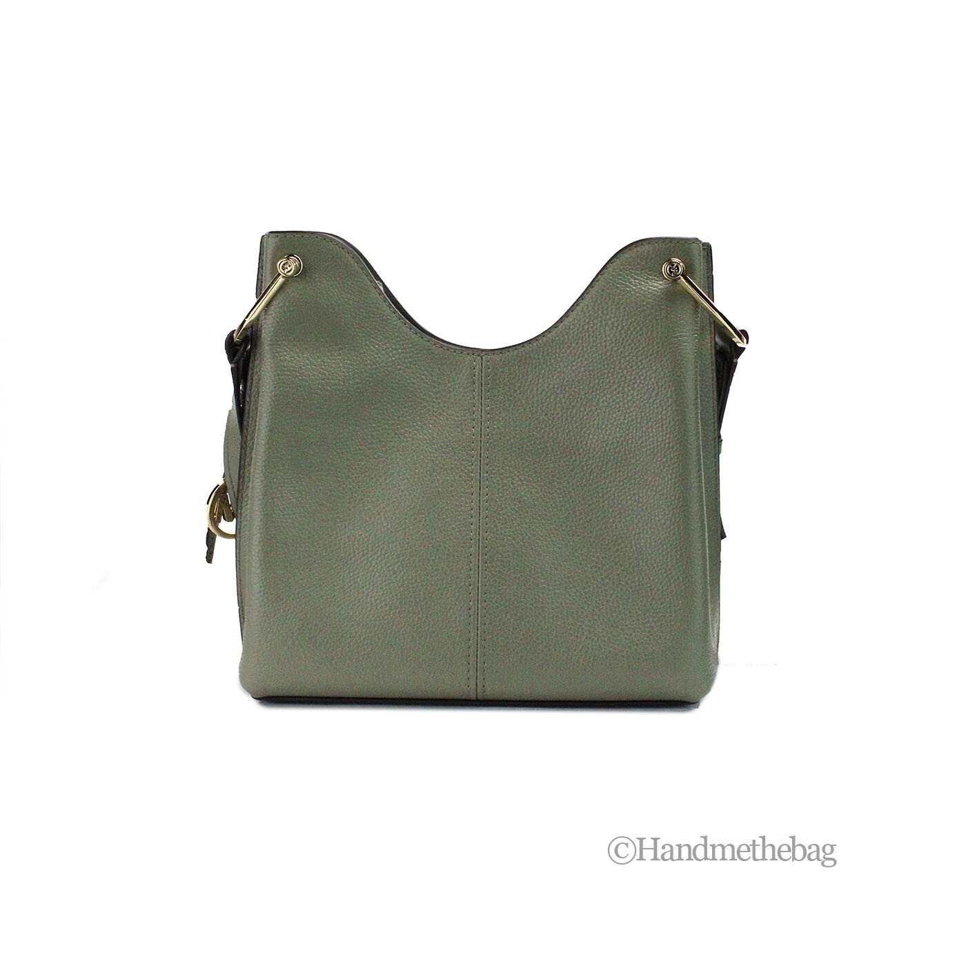Michael Kors Joan Small Green Perforated Suede Leather Slouchy Messenger Handbag - Afbeelding 3