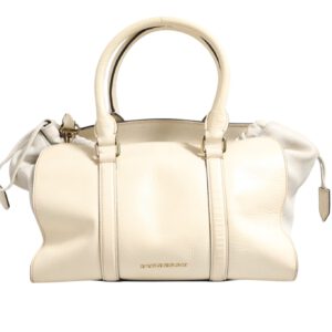 Chalk White Large Leather Tote Bag