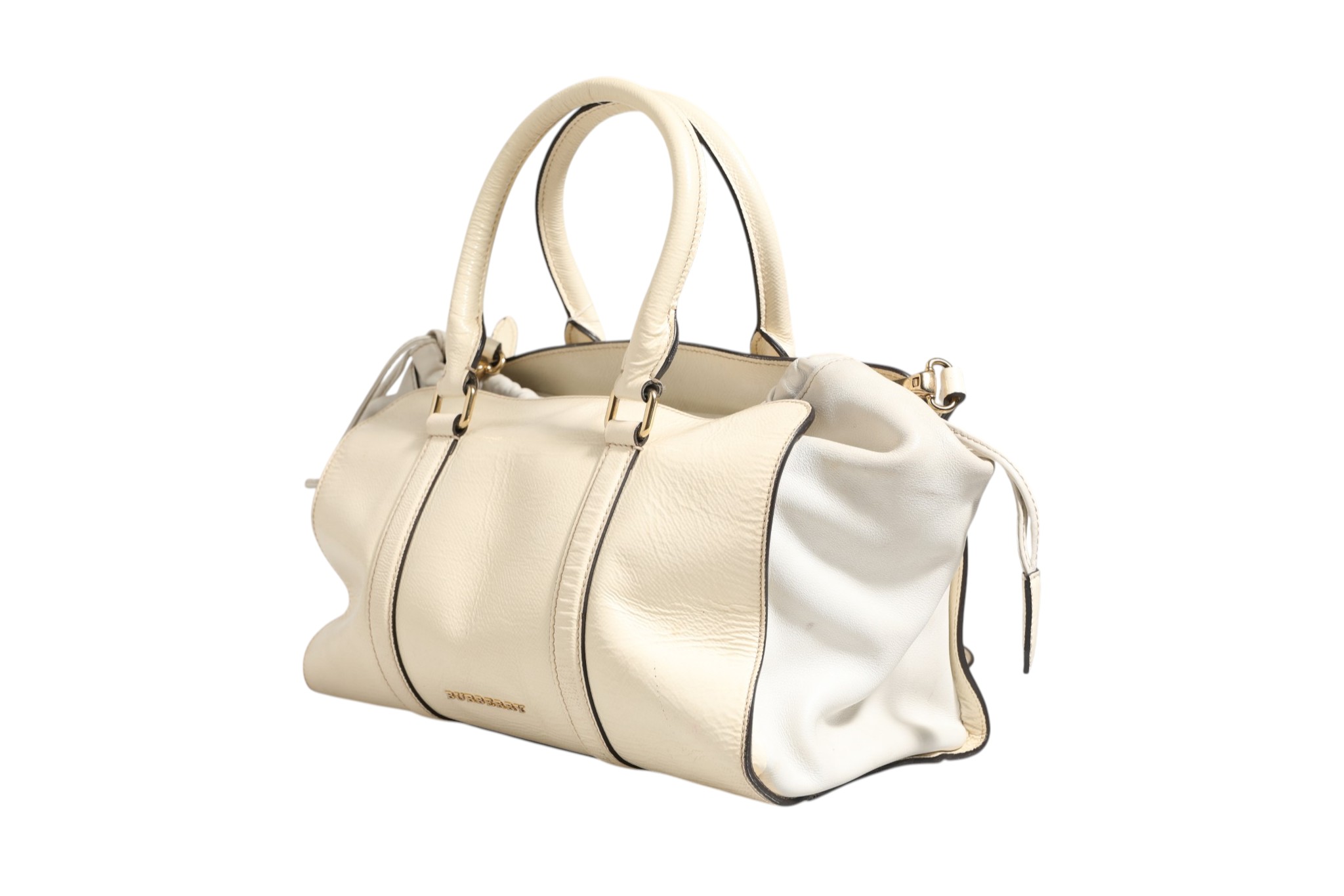 Chalk White Large Leather Tote Bag - Afbeelding 3