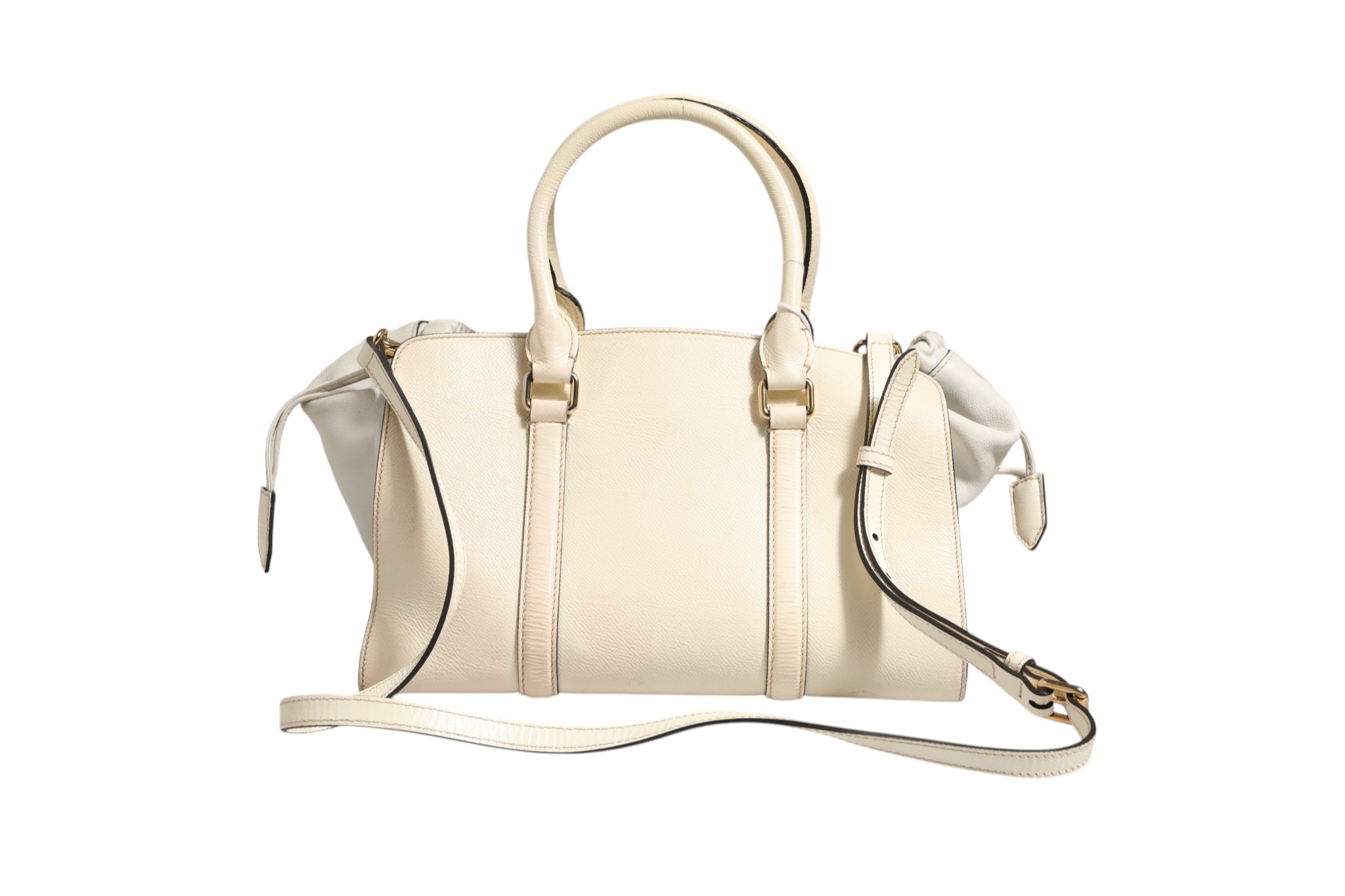 Chalk White Large Leather Tote Bag - Afbeelding 4