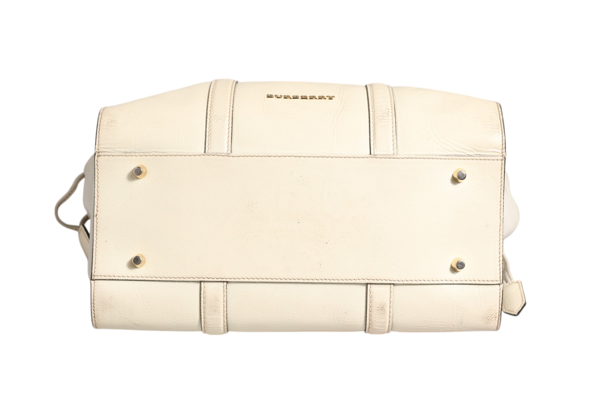 Chalk White Large Leather Tote Bag - Afbeelding 6