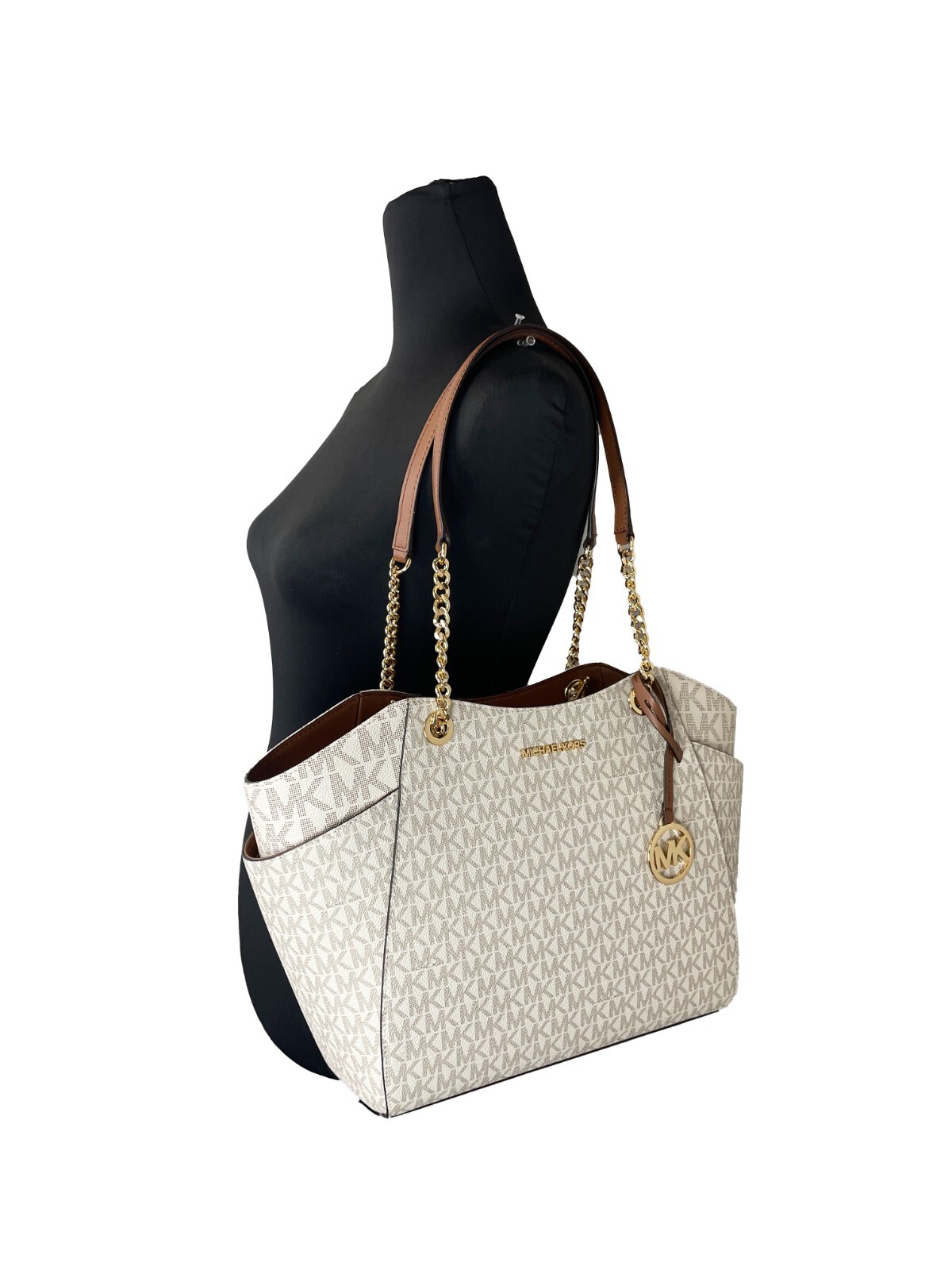 Michael Kors Jet Set Travel Large Logo Tote Vanilla - Afbeelding 3