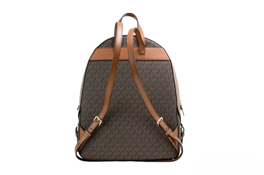 Michael Kors Jaycee Large Brown Signature PVC Shoulder Backpack Bookbag - Afbeelding 3