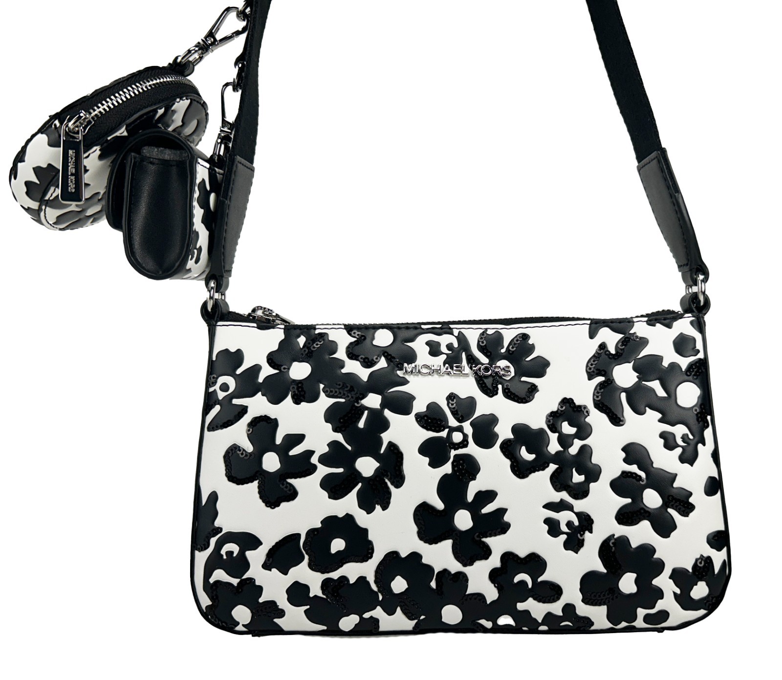 Michael Kors Floral Crossbody Tech Attachment Bag Purse - Afbeelding 2