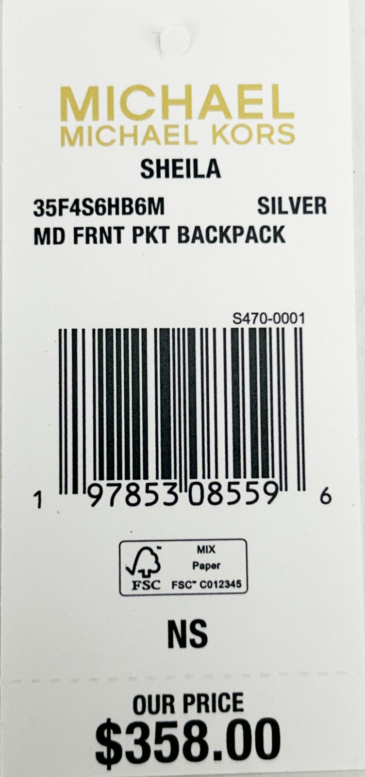 Michael Kors Sheila Medium PVC Backpack Bookbag - Afbeelding 4