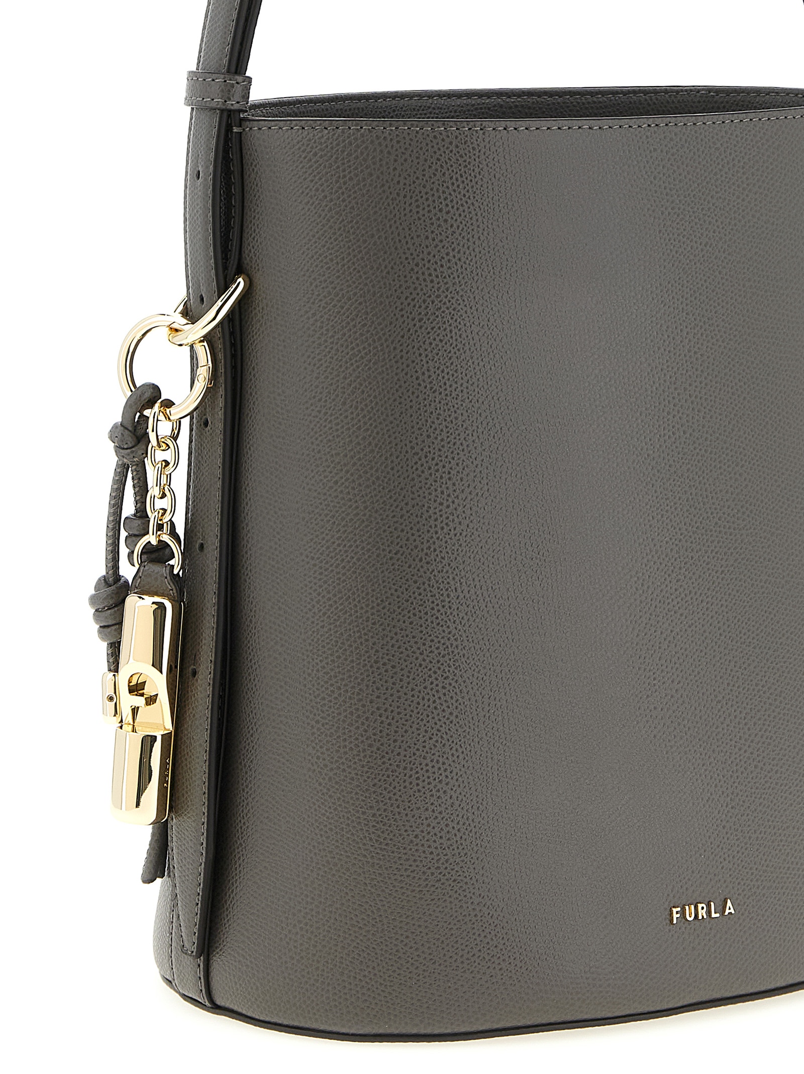 Gray Calfskin Shoulder Bag - Afbeelding 3