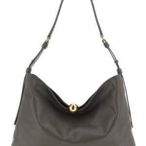 Gray Calfskin Shoulder Bag