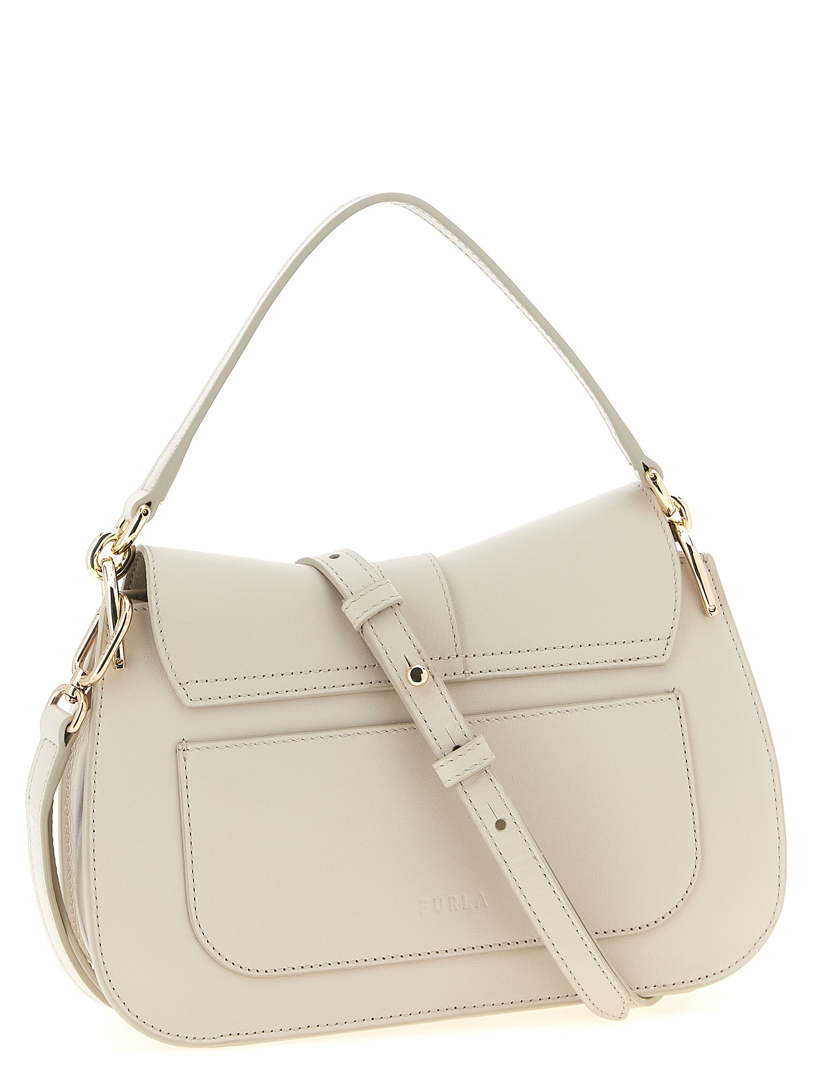 Beige Calfskin Shoulder Bag - Afbeelding 2