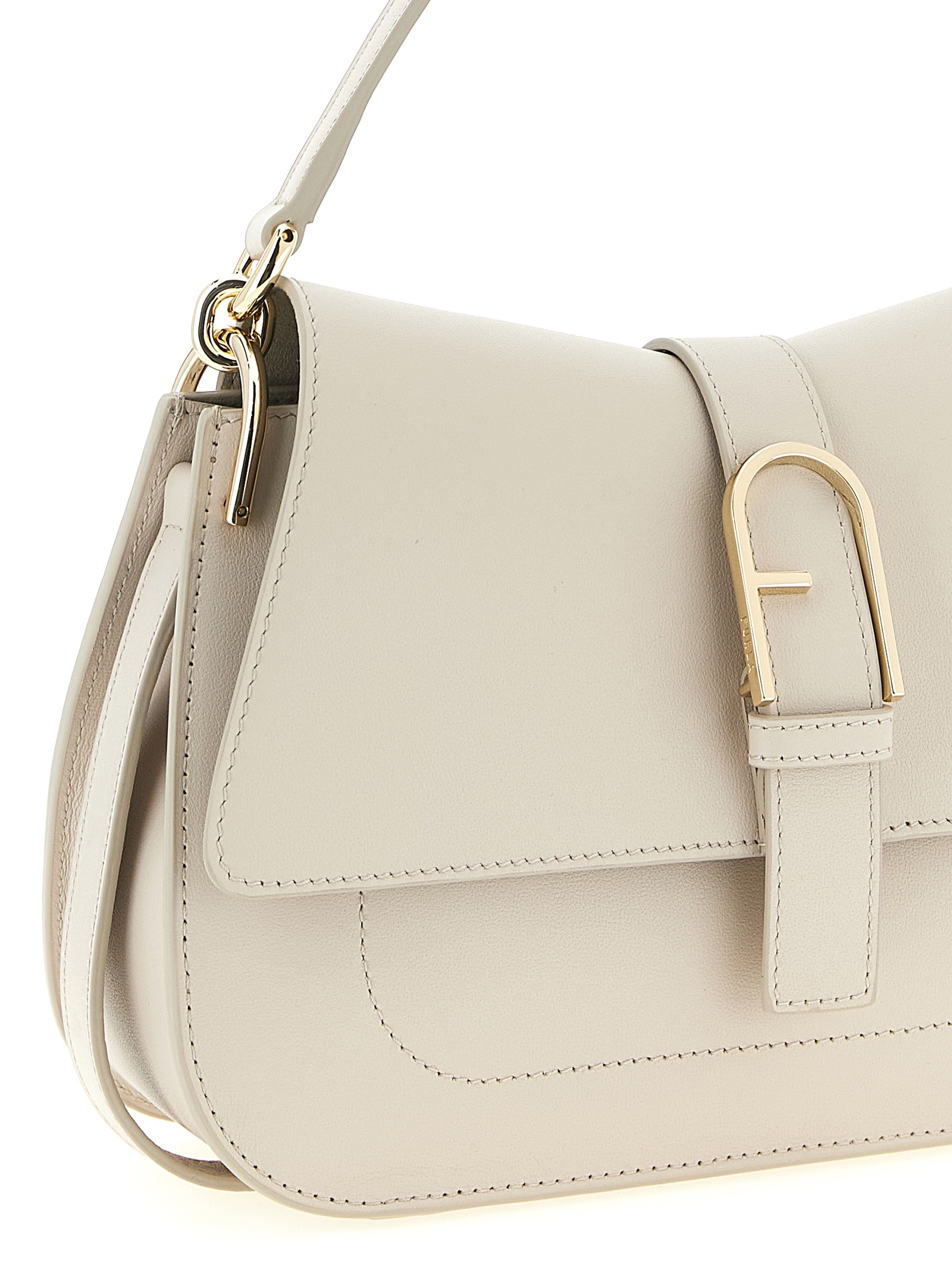 Beige Calfskin Shoulder Bag - Afbeelding 3