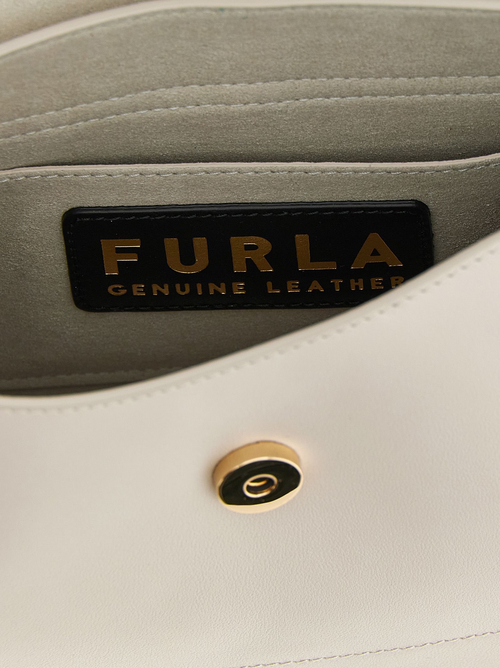 Beige Calfskin Shoulder Bag - Afbeelding 4