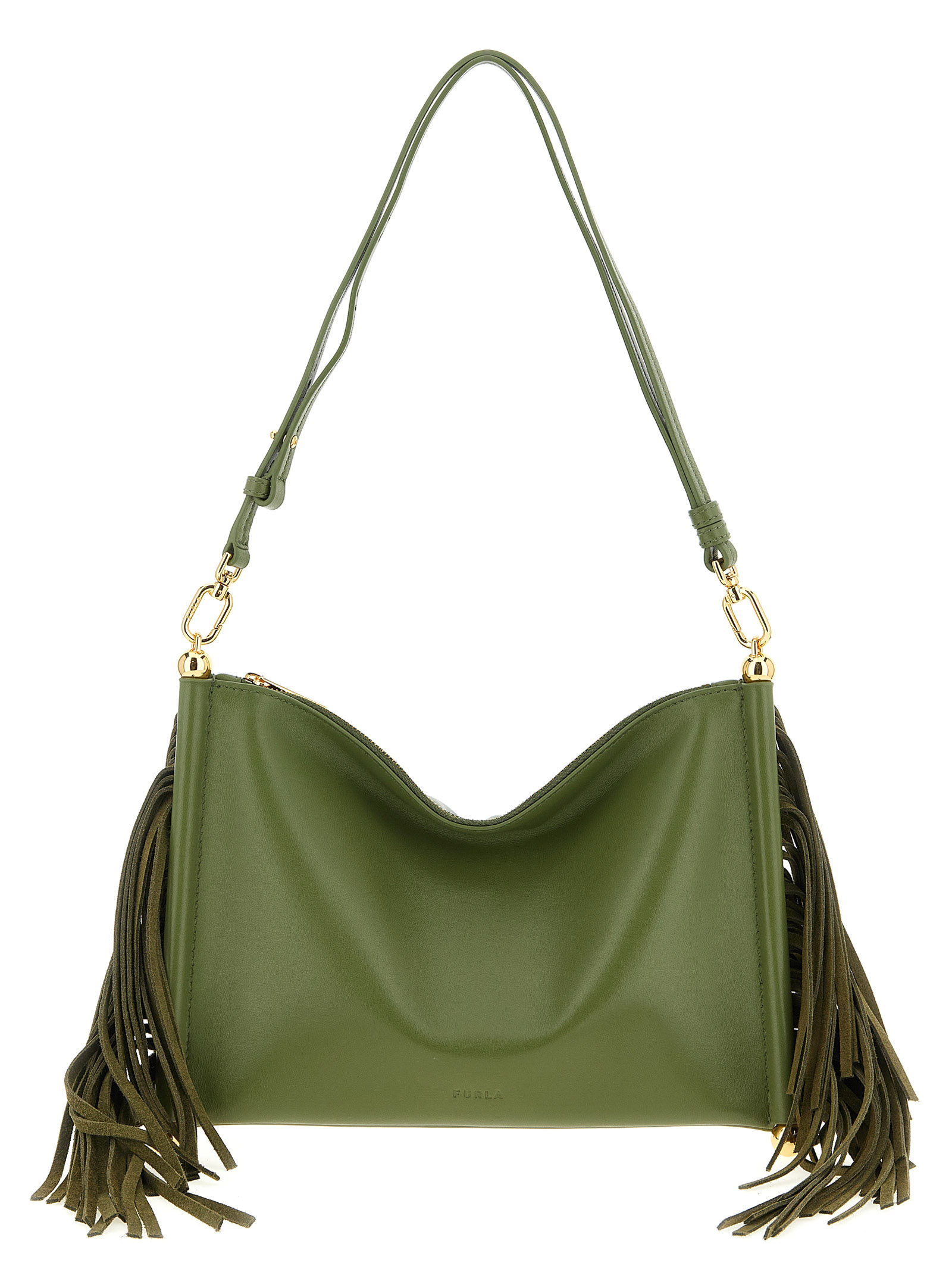 Bicolor Lamb Leather Shoulder Bag
