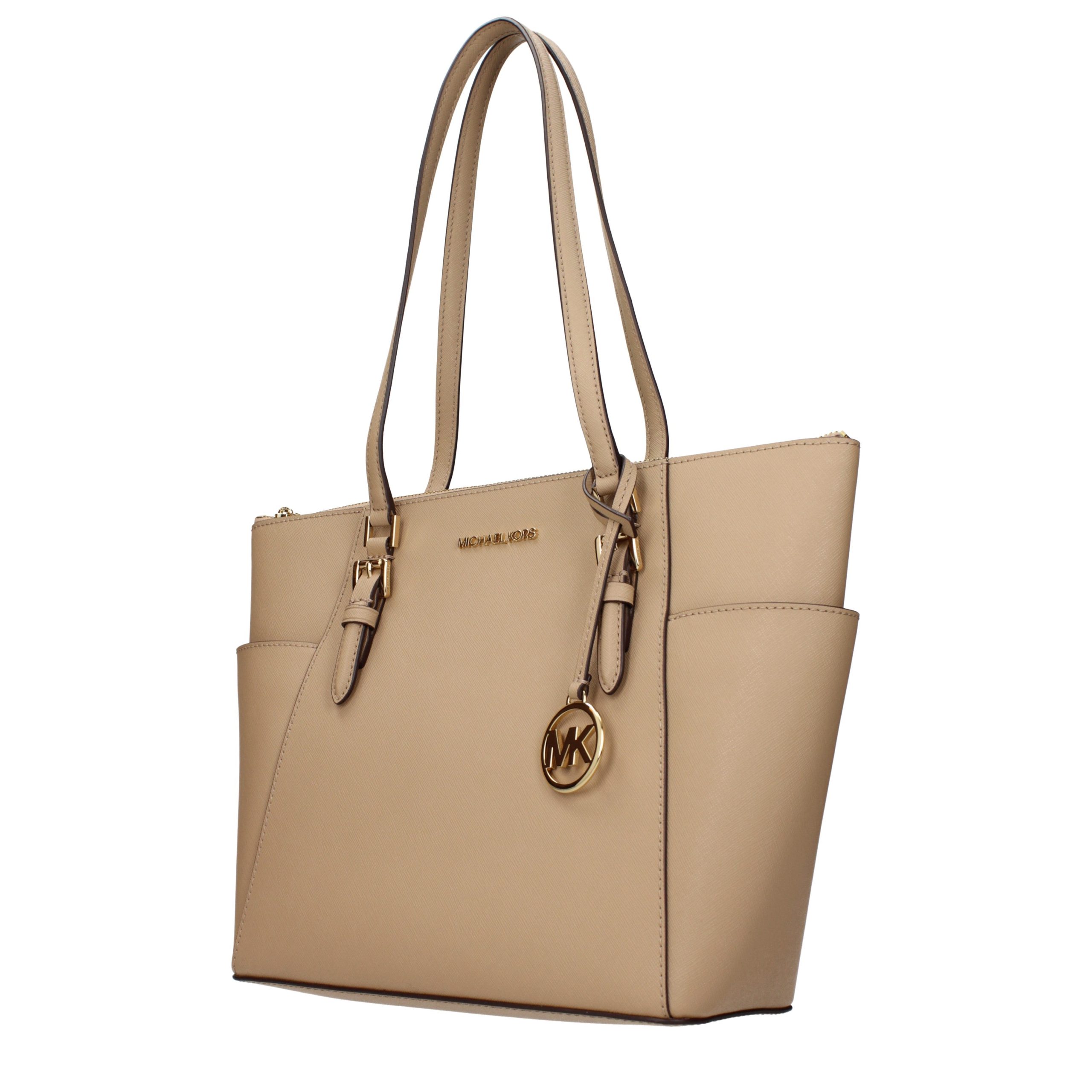 Beige Leather Shoulder Bag - Afbeelding 2