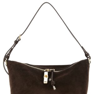 Brown Calfskin Shoulder Bag