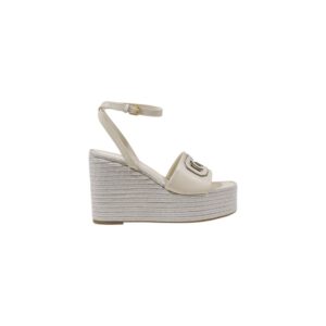 Beige Synthetic High Heel Pumps