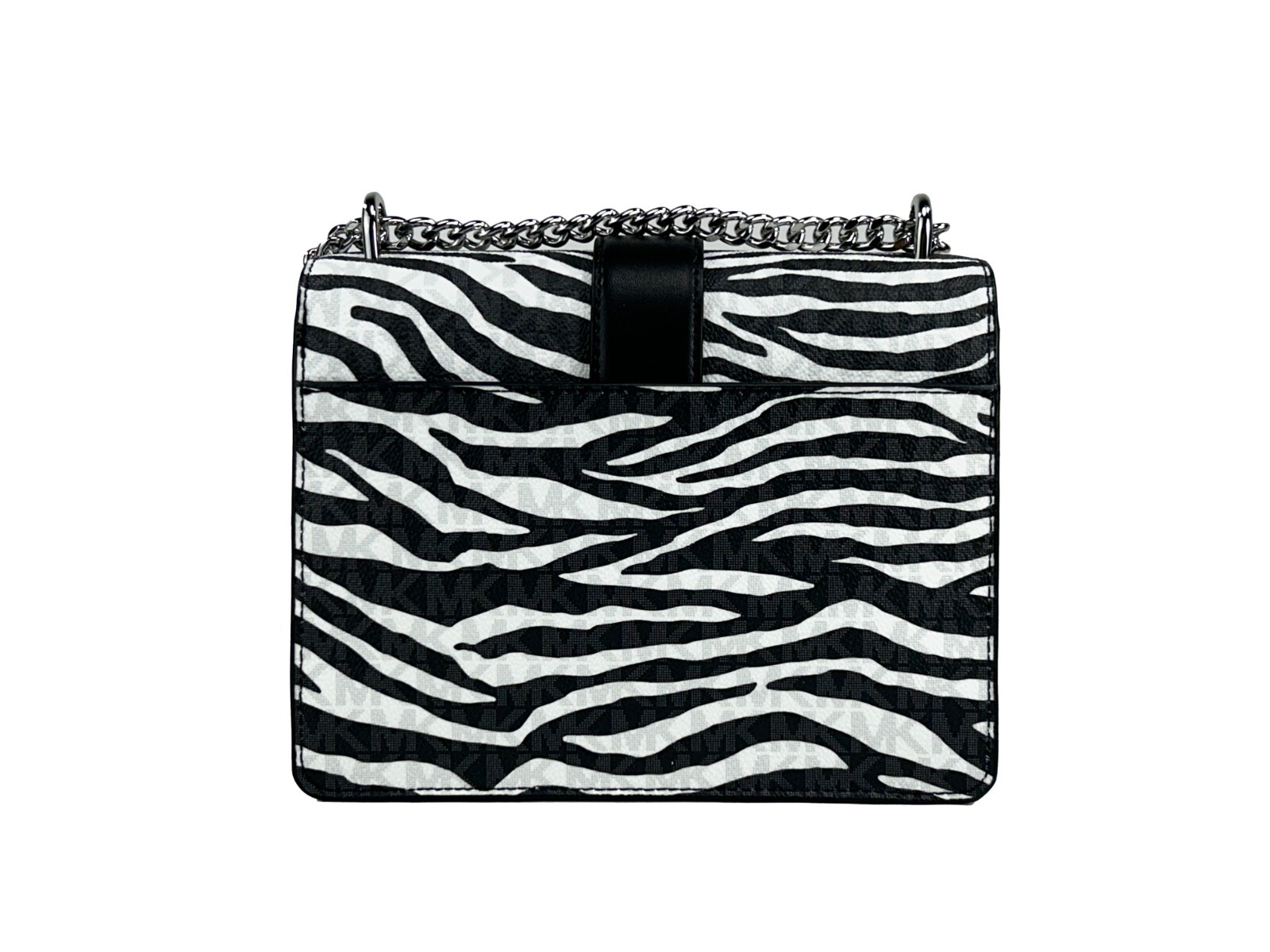 Michael Kors Greenwich Small Print Logo Crossbody Tote Chain Bag Black/White $498 - Afbeelding 3