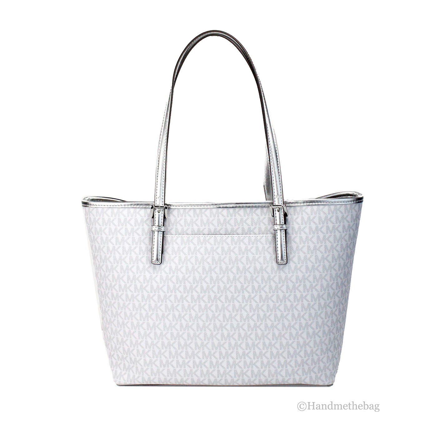 Michael Kors Jet Set Travel Girls Medium Signature Carryall Tote White MK - Afbeelding 3