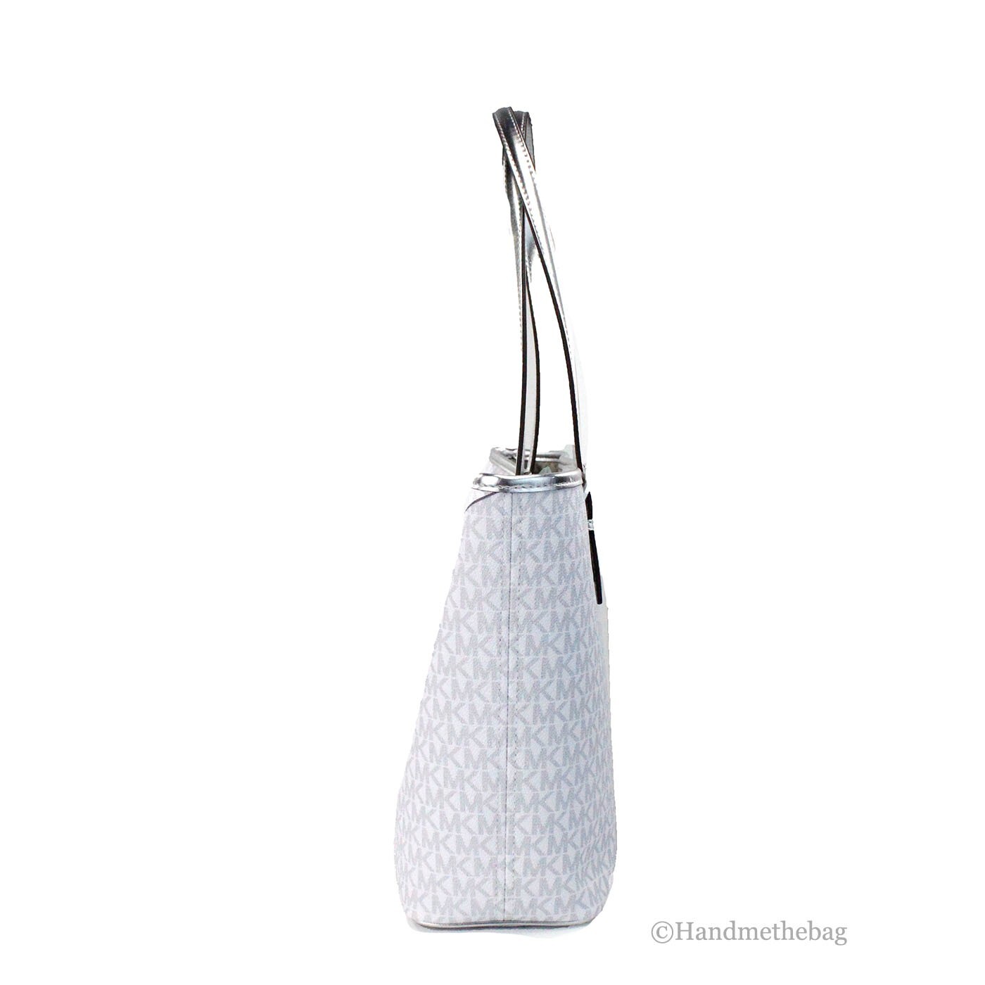 Michael Kors Jet Set Travel Girls Medium Signature Carryall Tote White MK - Afbeelding 4