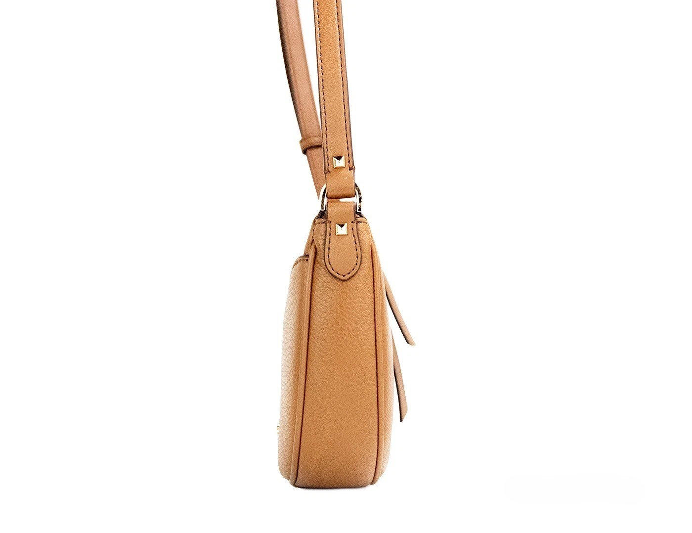 Michael Kors Dover Small Luggage Pebbled Leather Half Moon Crossbody Bag Purse - Afbeelding 4