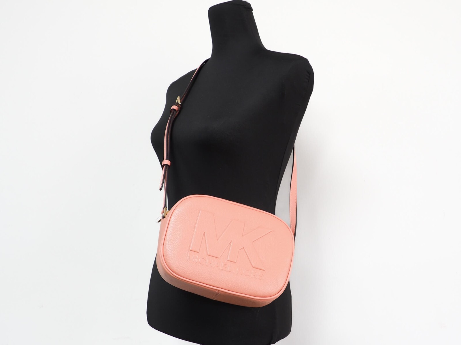 Michael Kors Jet Set Travel Medium Sherbert Leather Oval Camera Crossbody Bag - Afbeelding 2