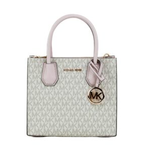MICHAEL KORS Mercer 35S1GM9M2B Medium Logo And Leather Accordion Crossbody Bag In Powder Blush Multi