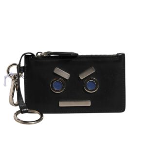 Vitello Liberty Studded Coin Pouch Key Case Ardesia