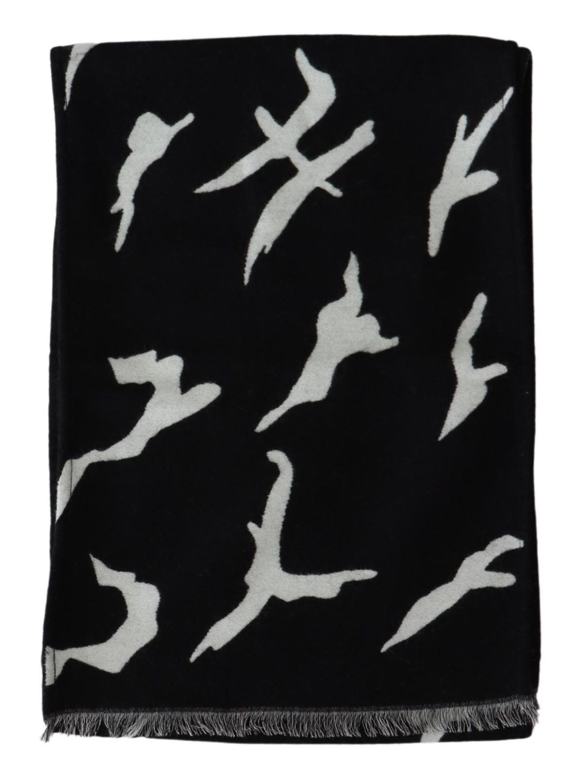 Black White Wool Unisex Winter Warm Scarf Wrap Shawl - Afbeelding 2